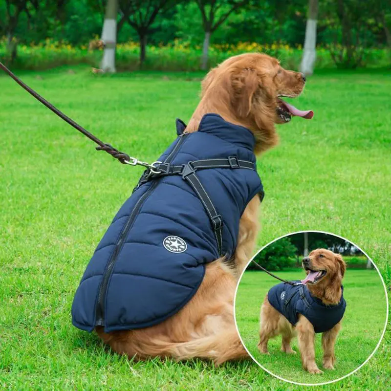 Manteau d'hiver FurWarmth bleu marine pour chien